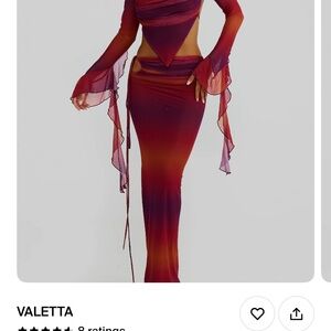 Elegant Red and Orange Gradient Dress